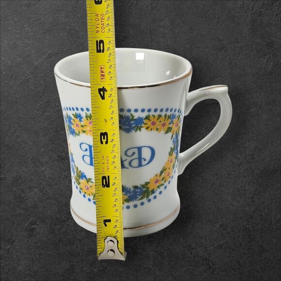 Vintage Dad Coffee Mug Floral Wreath Gold Trim Father’s Day Cup Holiday Gift - Picture 8 of 9